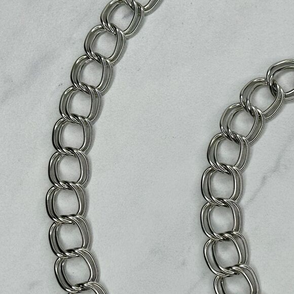 Silver Tone K Initial Chain Link Belt Y2K Festival XS/Small (XS/S) ✨ - Picture 5 of 10